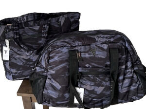 Dreamy Zebra 2pc duffle and tote bag set gym or travel